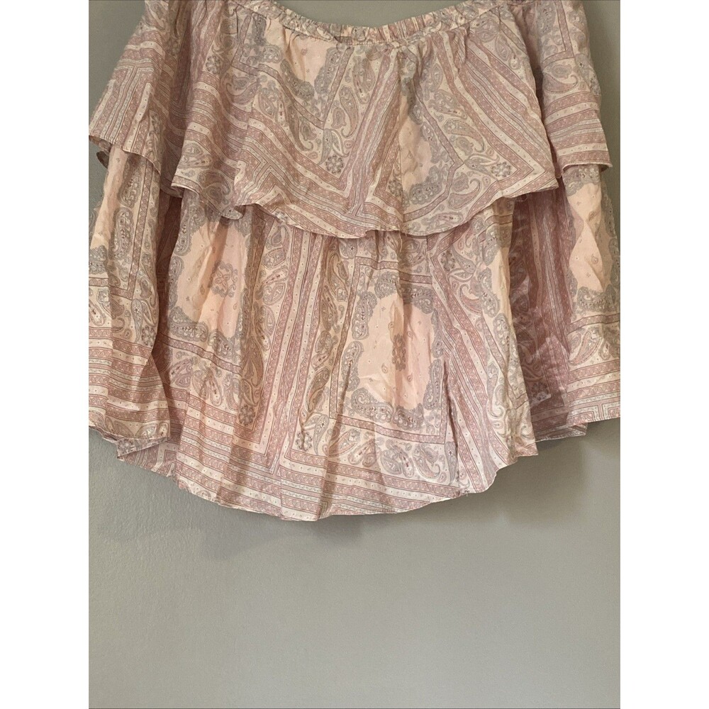 Women's Mini Ruffle Skirt - Universal Thread Pink Paisley Medium NWT - Picture 3 of 7